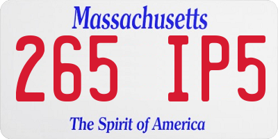 MA license plate 265IP5