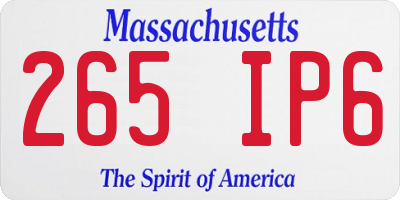 MA license plate 265IP6