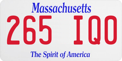 MA license plate 265IQ0