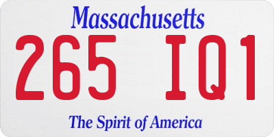 MA license plate 265IQ1
