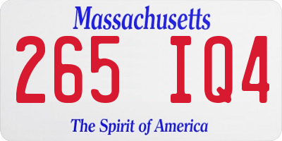 MA license plate 265IQ4