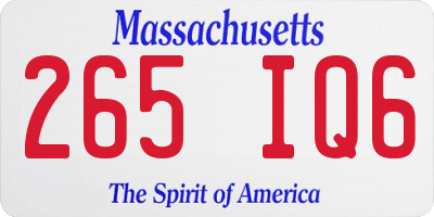 MA license plate 265IQ6