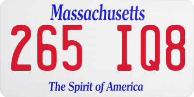 MA license plate 265IQ8