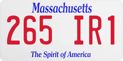 MA license plate 265IR1