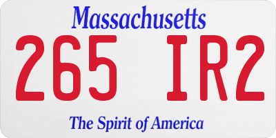 MA license plate 265IR2