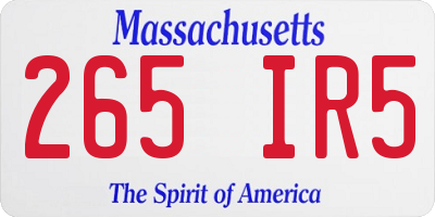 MA license plate 265IR5