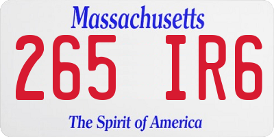 MA license plate 265IR6