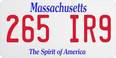 MA license plate 265IR9