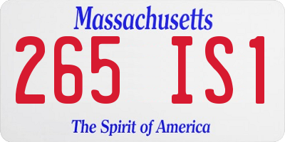 MA license plate 265IS1