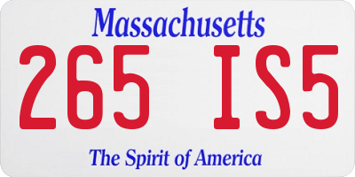 MA license plate 265IS5