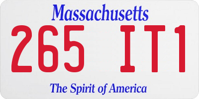 MA license plate 265IT1