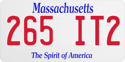 MA license plate 265IT2