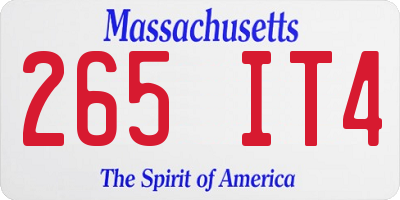 MA license plate 265IT4