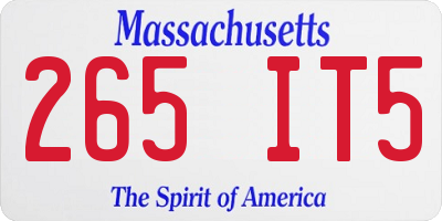 MA license plate 265IT5