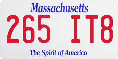 MA license plate 265IT8