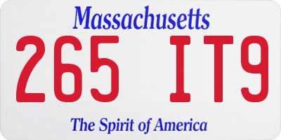 MA license plate 265IT9