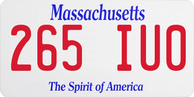 MA license plate 265IU0