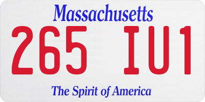 MA license plate 265IU1