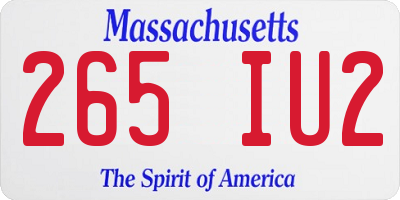 MA license plate 265IU2