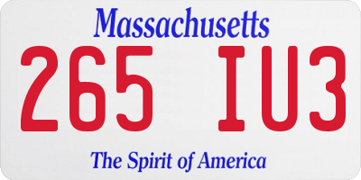MA license plate 265IU3