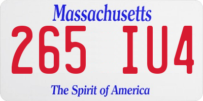 MA license plate 265IU4