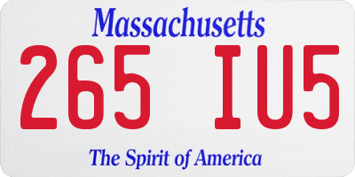 MA license plate 265IU5