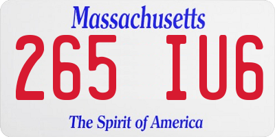 MA license plate 265IU6