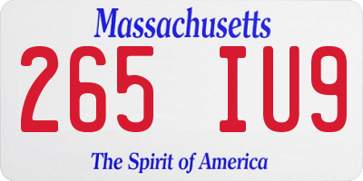 MA license plate 265IU9