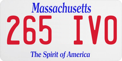 MA license plate 265IV0