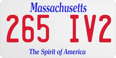 MA license plate 265IV2