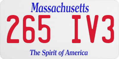 MA license plate 265IV3