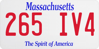 MA license plate 265IV4