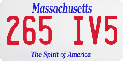 MA license plate 265IV5