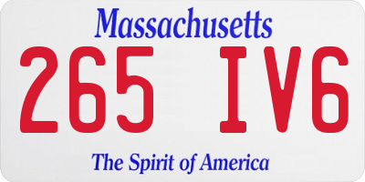 MA license plate 265IV6