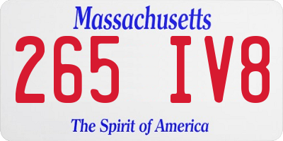 MA license plate 265IV8