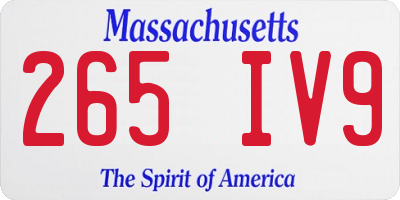 MA license plate 265IV9