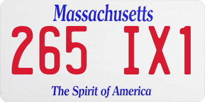 MA license plate 265IX1