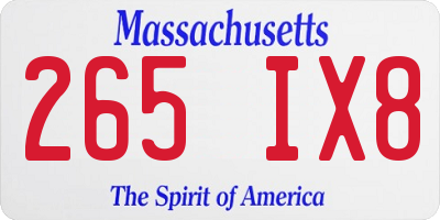 MA license plate 265IX8