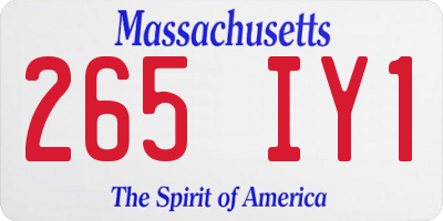 MA license plate 265IY1