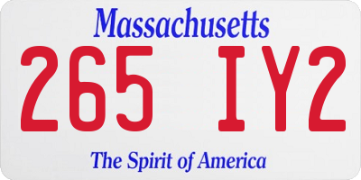 MA license plate 265IY2