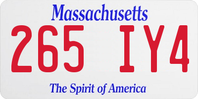 MA license plate 265IY4