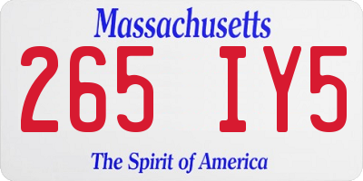 MA license plate 265IY5