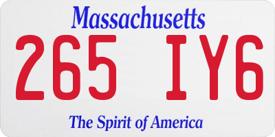 MA license plate 265IY6