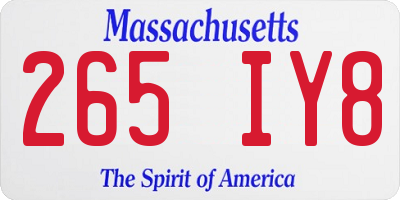 MA license plate 265IY8