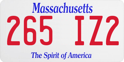 MA license plate 265IZ2