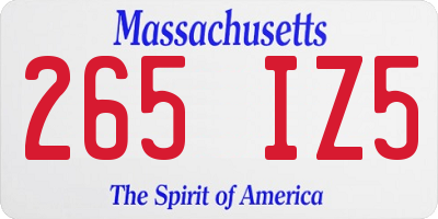 MA license plate 265IZ5