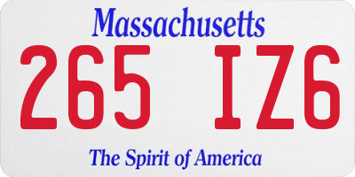 MA license plate 265IZ6
