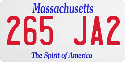 MA license plate 265JA2