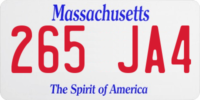 MA license plate 265JA4