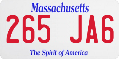 MA license plate 265JA6